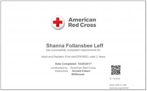 Red Cross/First Aid CPR/AED Certification Adult/Pediatric